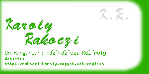 karoly rakoczi business card